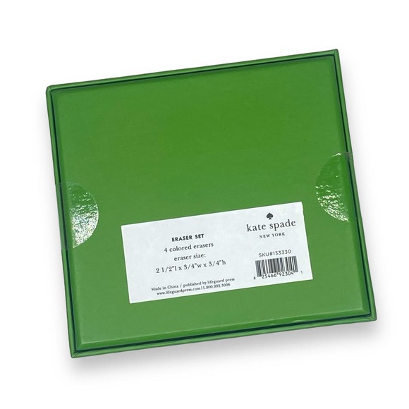 NWT Kate Spade Dots and Stripes Four Color Eraser Set - Picture 5 of 6